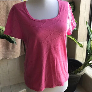 Jason Maxwell pink scoop neck tee with detailing